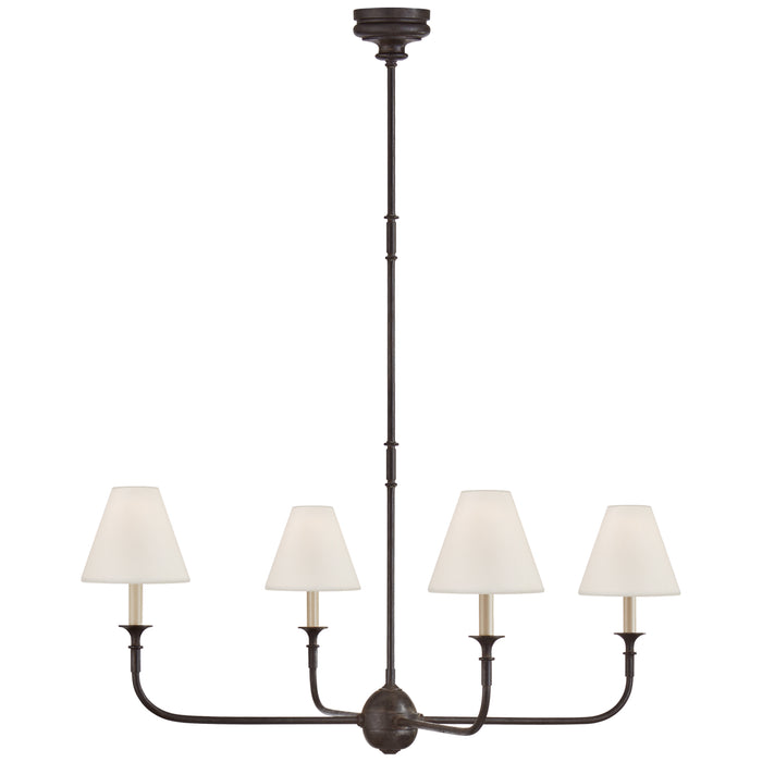 Visual Comfort - TOB 5451AI/EBO-L - Four Light Chandelier - Piaf - Aged Iron and Ebonized Oak