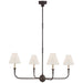 Visual Comfort - TOB 5451AI/EBO-L - Four Light Chandelier - Piaf - Aged Iron and Ebonized Oak