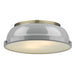 Golden - 3602-14 AB-GY - Two Light Flush Mount - Duncan - Aged Brass