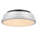 Golden - 3602-14 BLK-WH - Two Light Flush Mount - Duncan - Matte Black