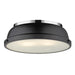 Golden - 3602-14 CH-BLK - Two Light Flush Mount - Duncan - Chrome