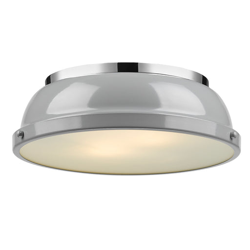 Golden - 3602-14 CH-GY - Two Light Flush Mount - Duncan - Chrome