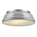 Golden - 3602-14 PW-GY - Two Light Flush Mount - Duncan - Pewter