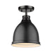 Golden - 3602-FM BLK-BLK - One Light Flush Mount - Duncan - Matte Black