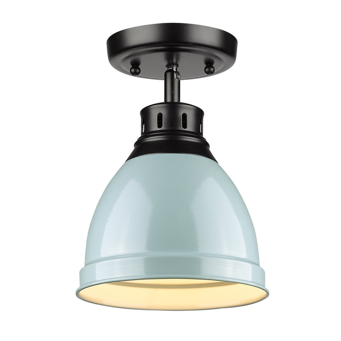 Golden - 3602-FM BLK-SF - One Light Flush Mount - Duncan - Matte Black