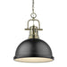 Golden - 3602-L AB-BLK - One Light Pendant - Duncan - Aged Brass