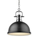 Golden - 3602-L CH-BLK - One Light Pendant - Duncan - Chrome