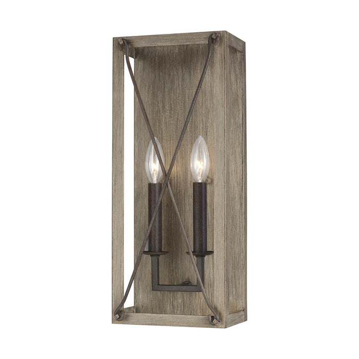 Generation Lighting - 4126302-872 - Two Light Wall / Bath Sconce - Thornwood - Washed Pine