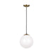 Generation Lighting - 6020-848 - One Light Pendant - Leo - Hanging Globe - Satin Bronze