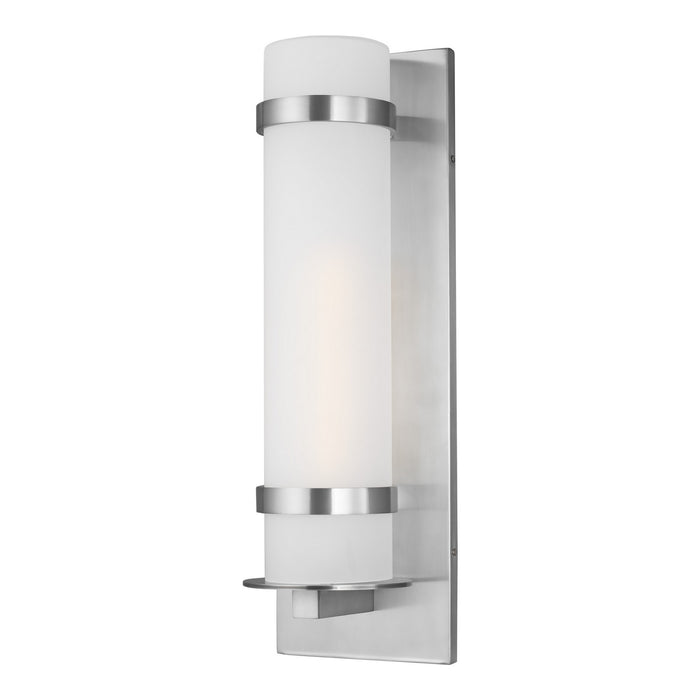 Generation Lighting - 8718301-04 - One Light Outdoor Wall Lantern - Alban - Satin Aluminum