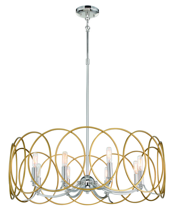 Minka-Lavery - 4028-679 - Eight Light Pendant - Chassell - Painted Honey Gold With Polish