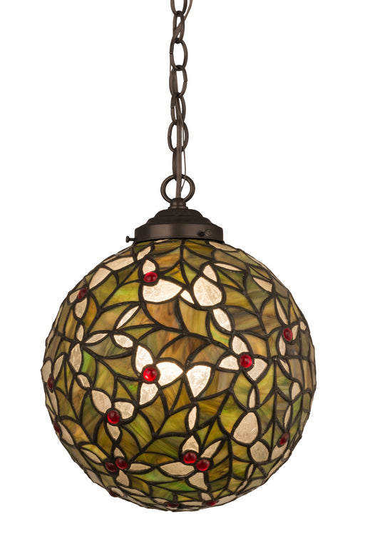 Meyda Tiffany - 113902 - One Light Pendant - Holly Ball - Mahogany Bronze