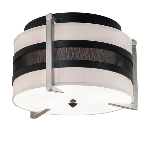 Meyda Tiffany - 195621 - Three Light Flushmount - Nathan - Brushed Nickel