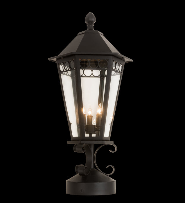 Meyda Tiffany - 205328 - Three Light Post Mount - Yorkshire - Dark Roast