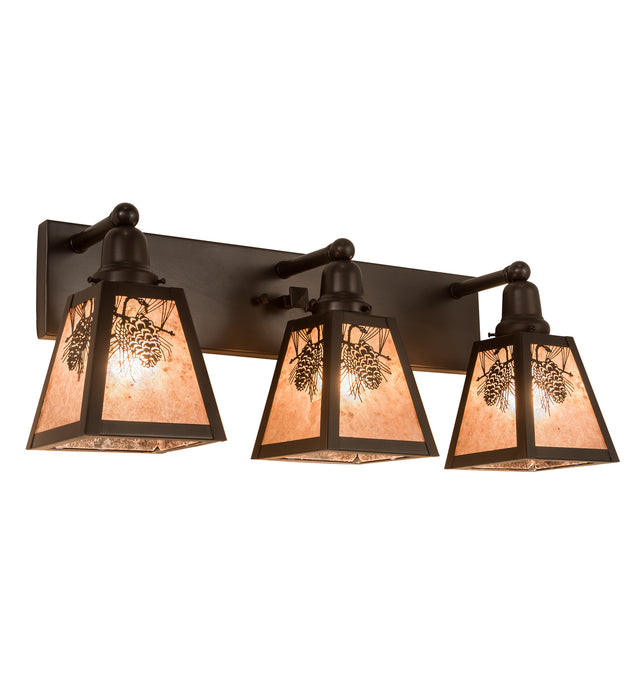 Meyda Tiffany - 211890 - Three Light Vanity - Pinecone - Craftsman Brown