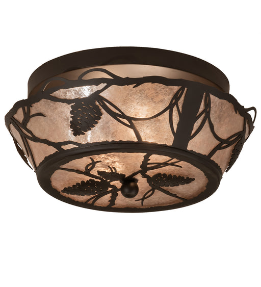 Meyda Tiffany - 211891 - Two Light Flushmount - Whispering Pines - Oil Rubbed Bronze