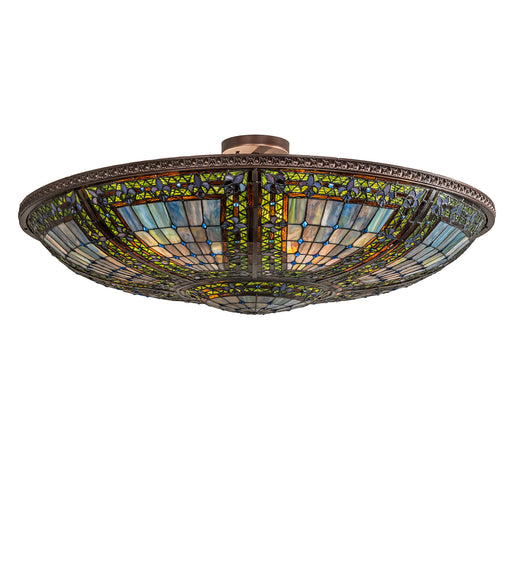 Meyda Tiffany - 213351 - Six Light Semi-Flushmount - Fleur-De-Lis - Mahogany Bronze