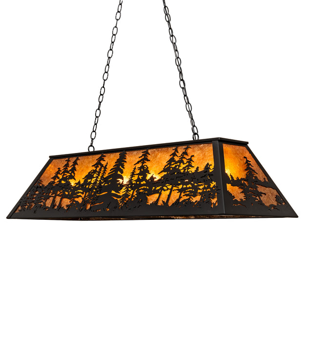 Meyda Tiffany - 213419 - Six Light Pendant - Tall Pines - Wrought Iron