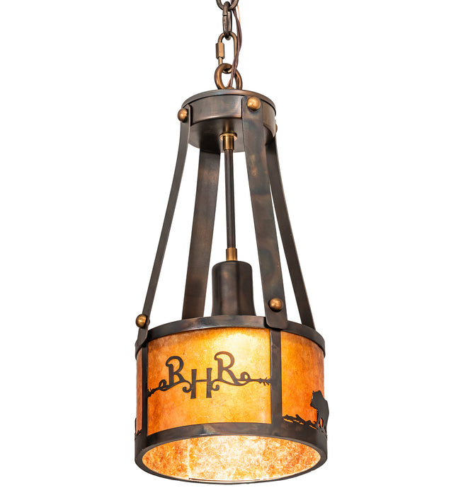 Meyda Tiffany - 213967 - One Light Pendant - Ridin Hy Personalized - Antique Copper,Burnished