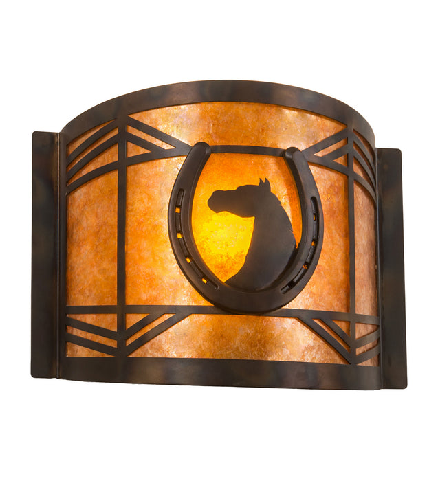 Meyda Tiffany - 213985 - One Light Wall Sconce - Horseshoe - Antique Copper,Burnished
