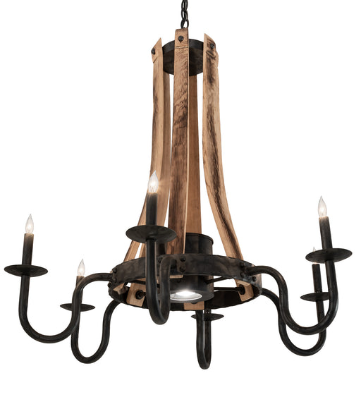 Meyda Tiffany - 214086 - Seven Light Chandelier - Barrel Stave - Natural Wood