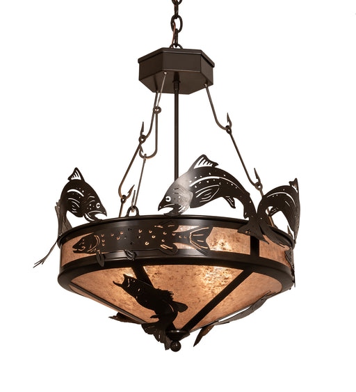 Meyda Tiffany - 214967 - Four Light Pendant - Catch Of The Day - Timeless Bronze