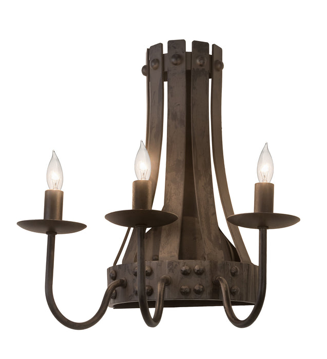 Meyda Tiffany - 215775 - Three Light Wall Sconce - Barrel Stave - Antique,Charred Iron