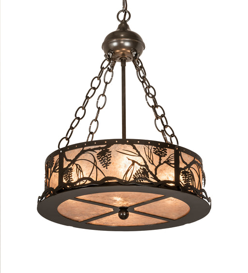 Meyda Tiffany - 215902 - Four Light Pendant - Whispering Pines - Timeless Bronze