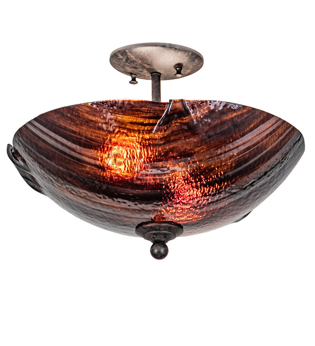 Meyda Tiffany - 216054 - Two Light Semi-Flushmount - Metro Fusion - Mahogany Bronze