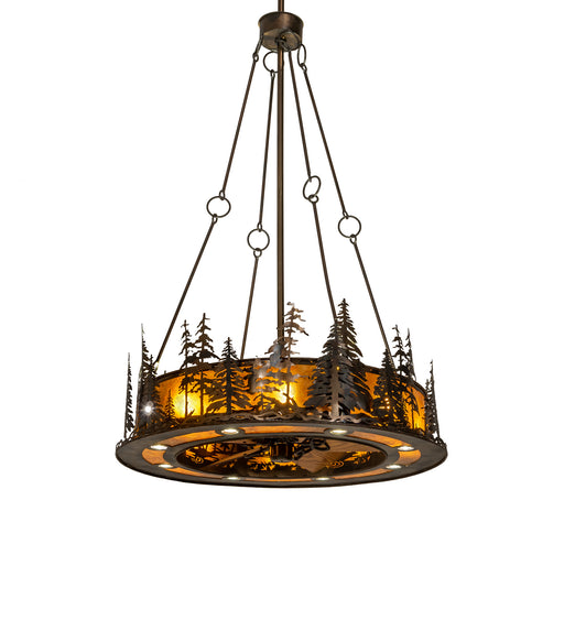 Meyda Tiffany - 217226 - Eight Light Chandel-Air - Tall Pines - Antique Copper,Burnished