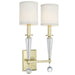 Crystorama - 8102-AG - Two Light Wall Mount - Paxton - Aged Brass