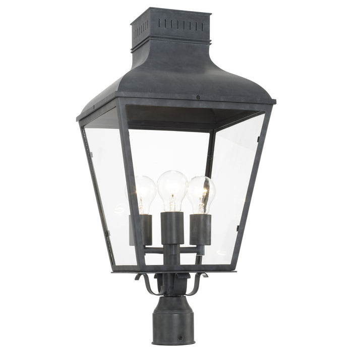 Crystorama - DUM-9808-GE - Three Light Outdoor Lantern Post - Dumont - Graphite