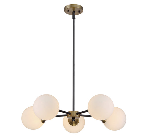Meridian - M10011-79 - Five Light Chandelier - Mchan - Oiled Rubbed Bronze w/Natural Brass