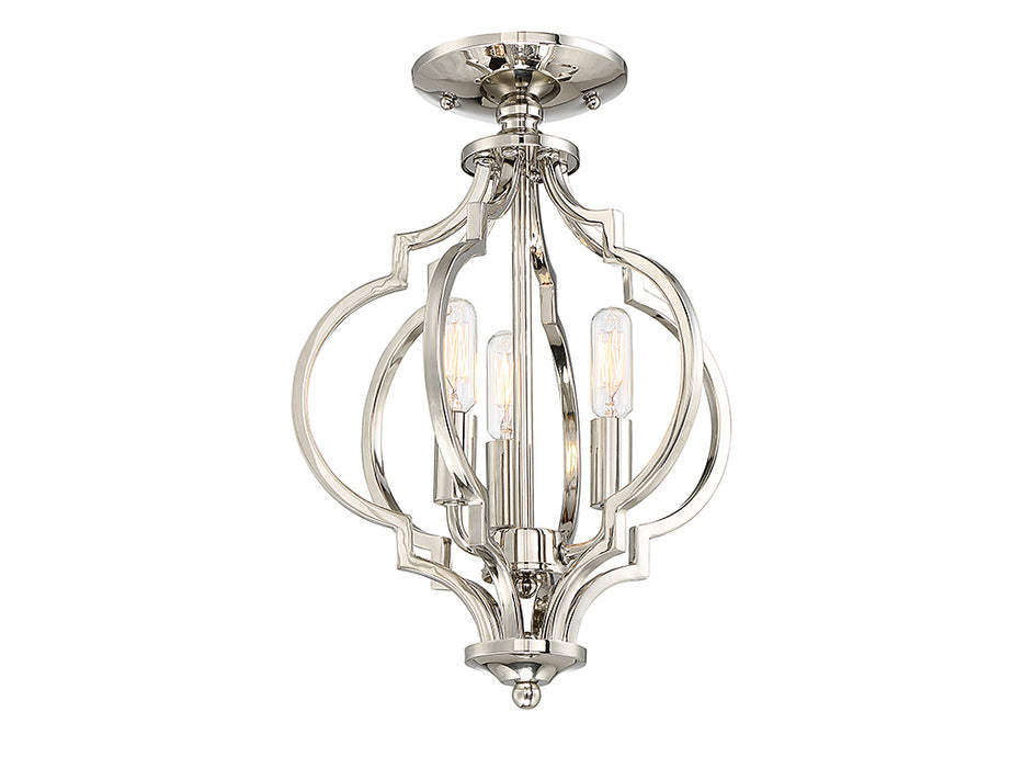 Meridian - M60055PN - Three Light Semi Flush Mount - Msemi - Polished Nickel