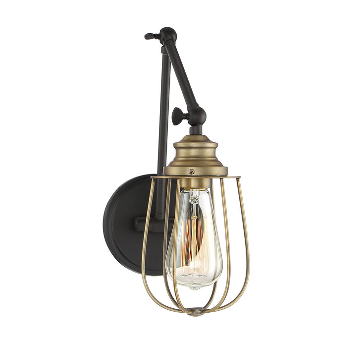 Meridian - M90022ORBNB - One Light Wall Sconce - Mscon - English Rubbed Bronze with Brass