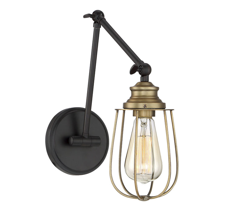 Meridian - M90022ORBNB - One Light Wall Sconce - Mscon - English Rubbed Bronze with Brass