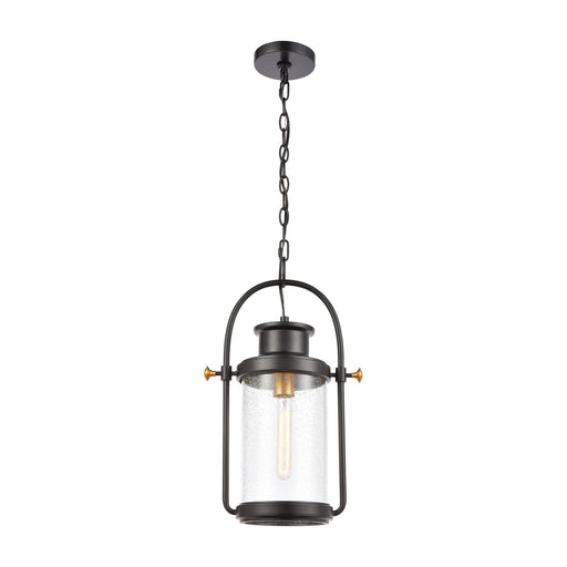 Elk Lighting - 46672/1 - One Light Outdoor Hanging Lantern - Wexford - Matte Black, Brushed Brass, Brushed Brass