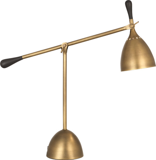 Robert Abbey - 1340 - One Light Table Lamp - Ledger - Warm Brass w/ Dark Walnut