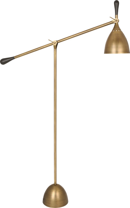 Robert Abbey - 1341 - One Light Floor Lamp - Ledger - Warm Brass w/ Dark Walnut