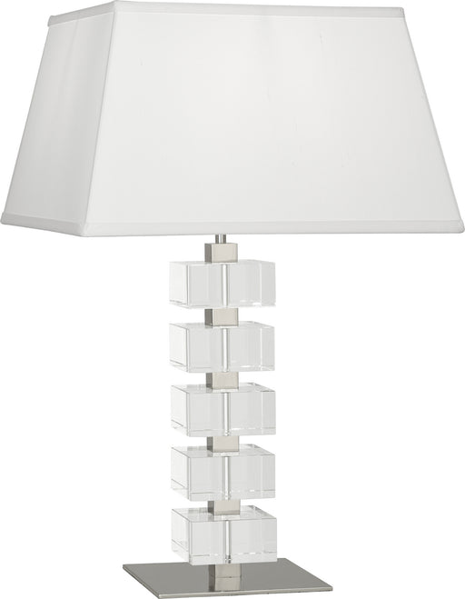 Robert Abbey - 175 - One Light Table Lamp - Jonathan Adler Monaco - Polished Nickel/Clear Crystal Blocks
