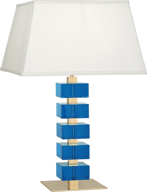 Robert Abbey - 176 - One Light Table Lamp - Jonathan Adler Monaco - Lacquered Natural Brass/Turquoise Crystal Blocks