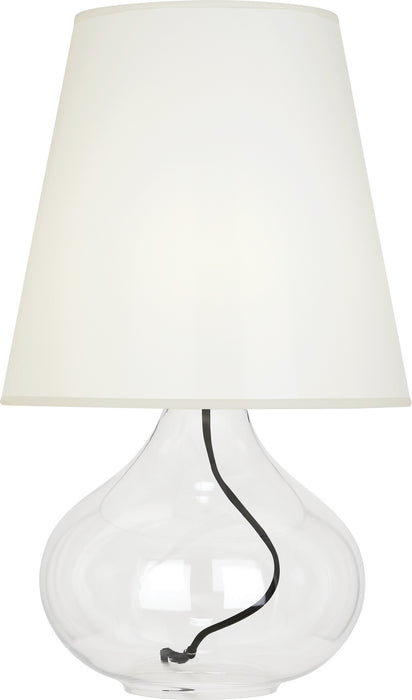 Robert Abbey - 458W - One Light Table Lamp - June - Clear Glass Body w/ Black Fabric Wrapped Cord