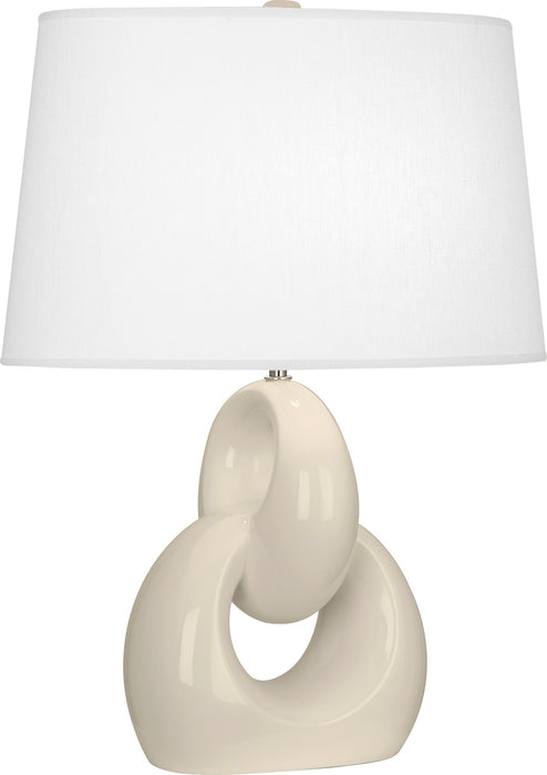 Robert Abbey - BN981 - One Light Table Lamp - Fusion - Bone Glazed Ceramic w/ Polished Nickel