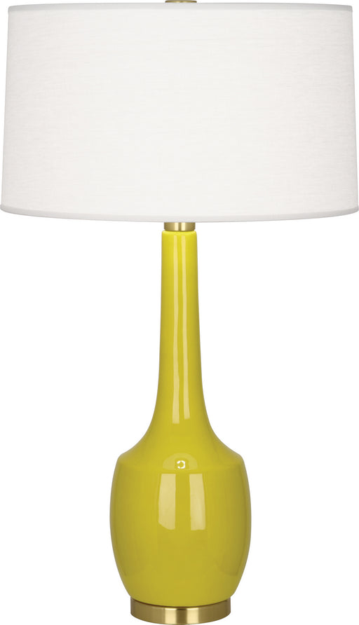 Robert Abbey - CI701 - One Light Table Lamp - Delilah - Citron Glazed Ceramic w/ Antique Brass