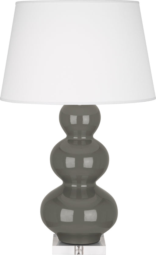 Robert Abbey - CR43X - One Light Table Lamp - Triple Gourd - Ash Glazed Ceramic w/ Lucite Base