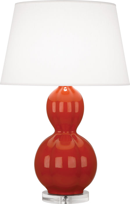 Robert Abbey - DB997 - One Light Table Lamp - Williamsburg Randolph - Rusty Red Orange Glazed Ceramic w/ Lucite Base