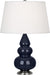 Robert Abbey - MB32X - One Light Accent Lamp - Small Triple Gourd - Midnight Blue Glazed Ceramic w/ Antique Silvered