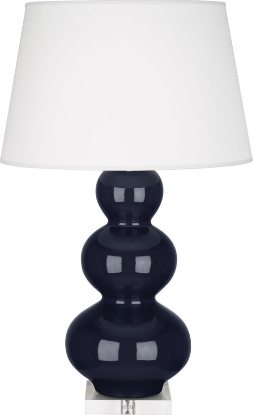 Robert Abbey - MB43X - One Light Table Lamp - Triple Gourd - Midnight Blue Glazed Ceramic w/ Lucite Base