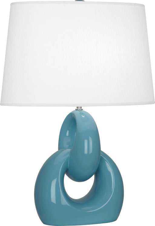 Robert Abbey - OB981 - One Light Table Lamp - Fusion - Steel Blue Glazed Ceramic w/ Polished Nickel