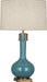 Robert Abbey - OB992 - One Light Table Lamp - Athena - Steel Blue Glazed Ceramic w/ Aged Brass